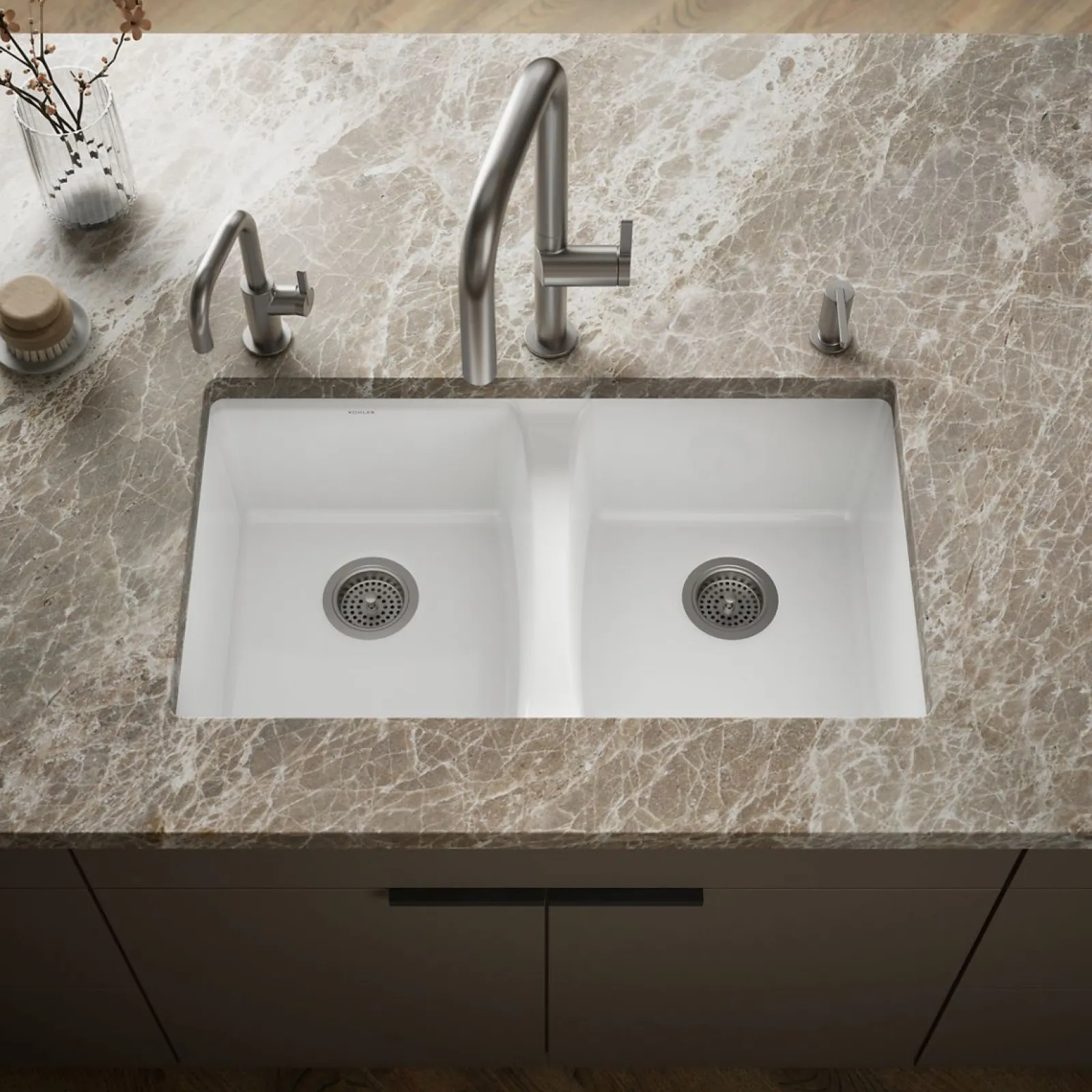 33" undermount double-bowl kitchen sink^Kohler Sale