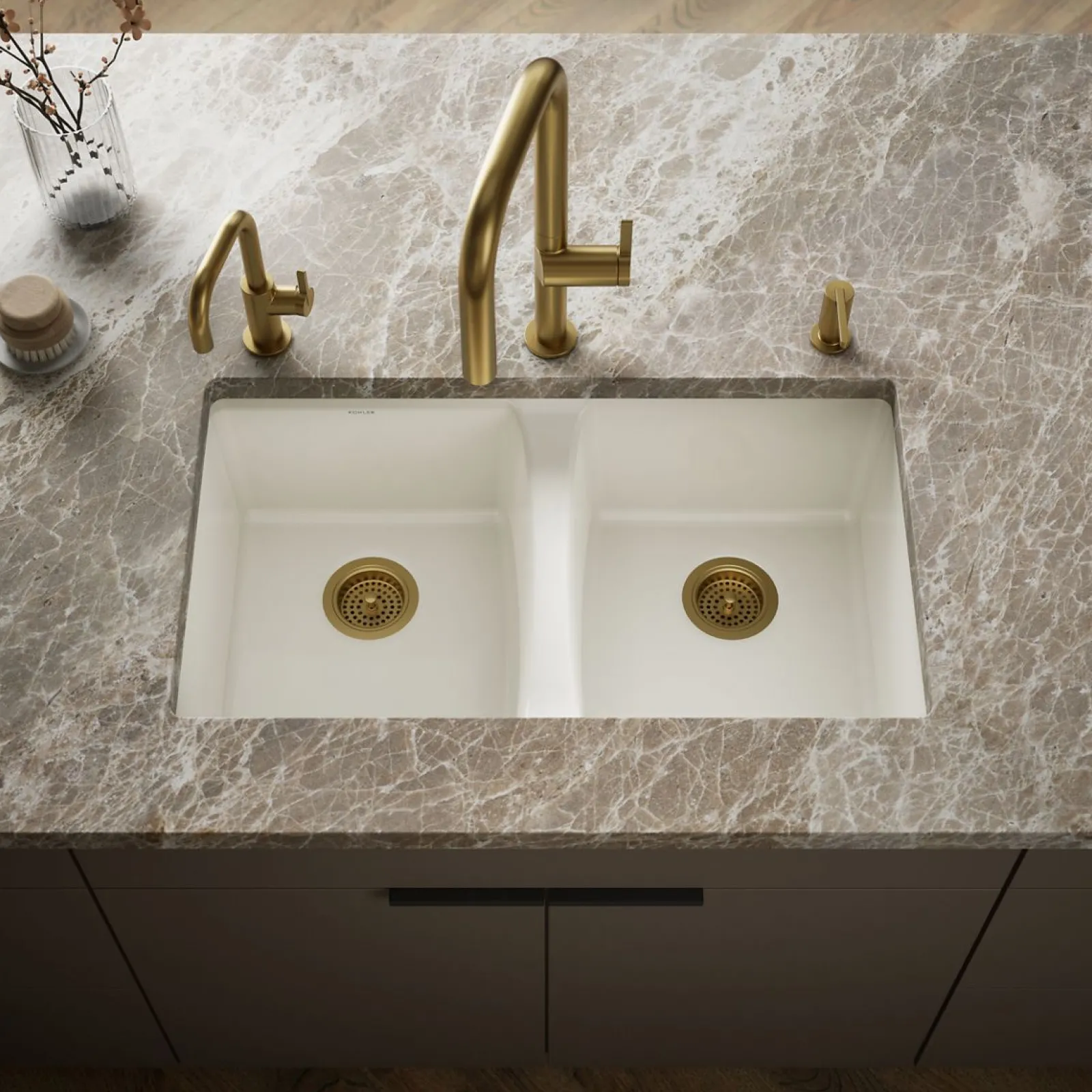 33" undermount double-bowl kitchen sink^Kohler Sale