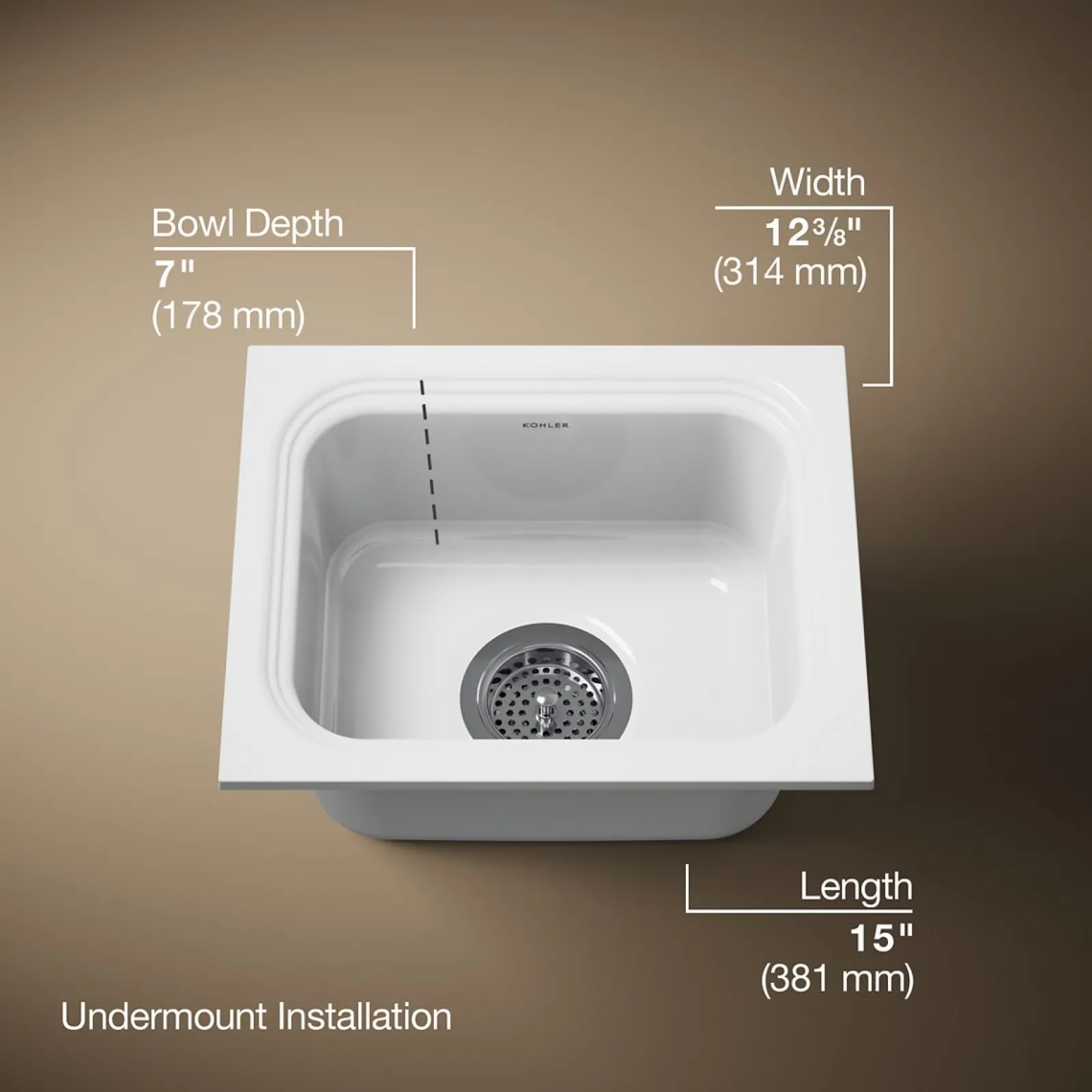 15" undermount single-bowl bar sink^Kohler Best