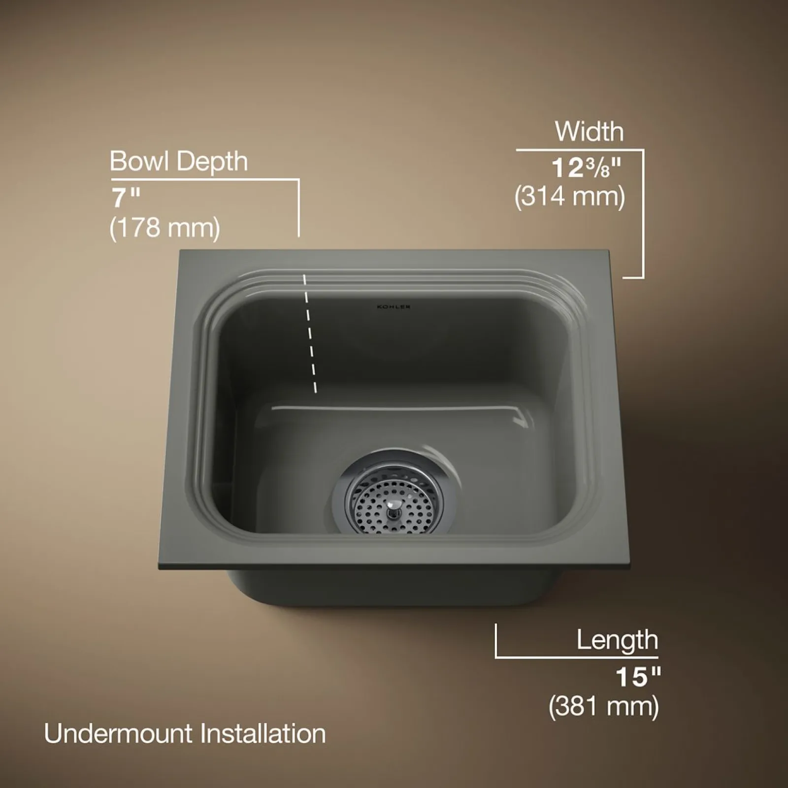 15" undermount single-bowl bar sink^Kohler Best