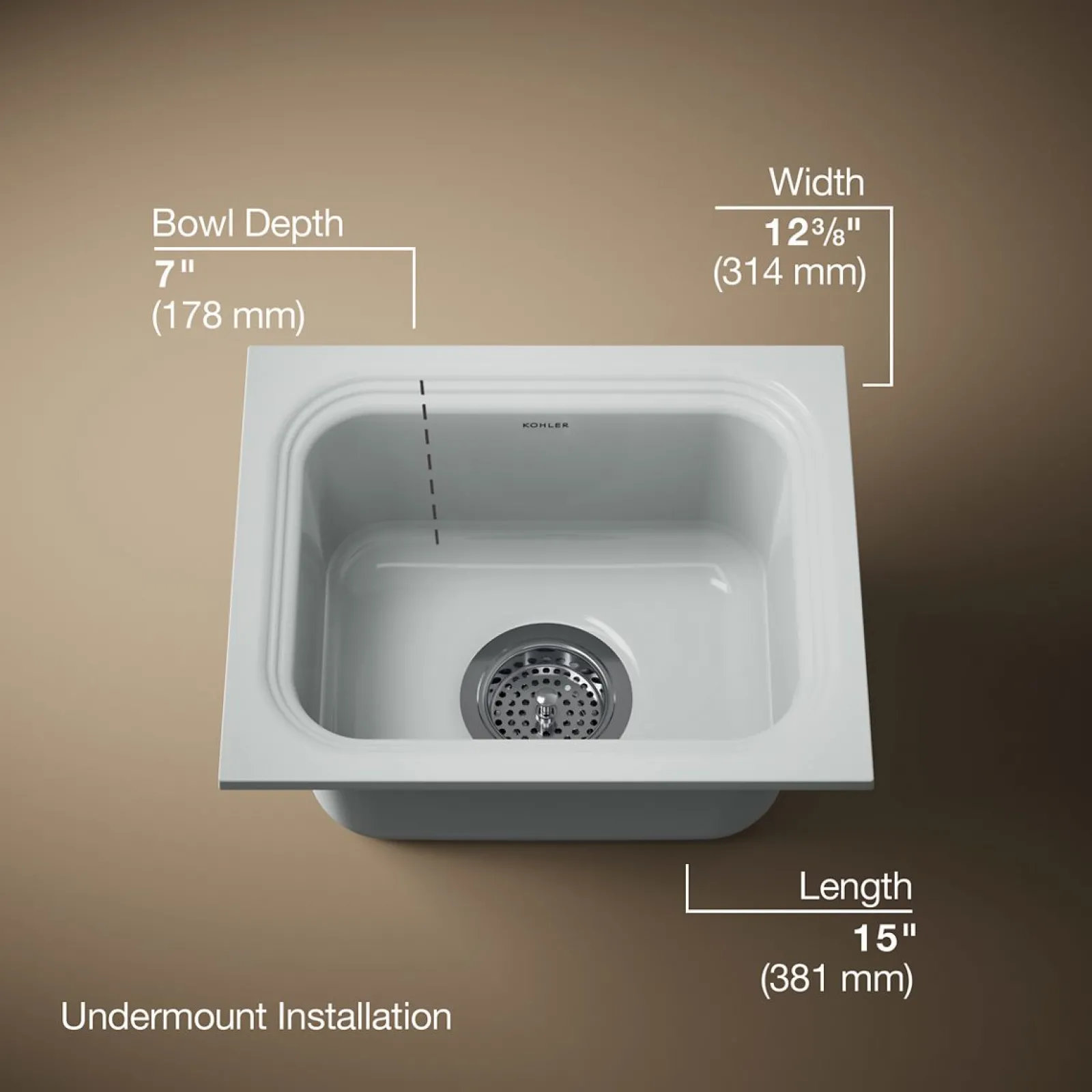 15" undermount single-bowl bar sink^Kohler Best
