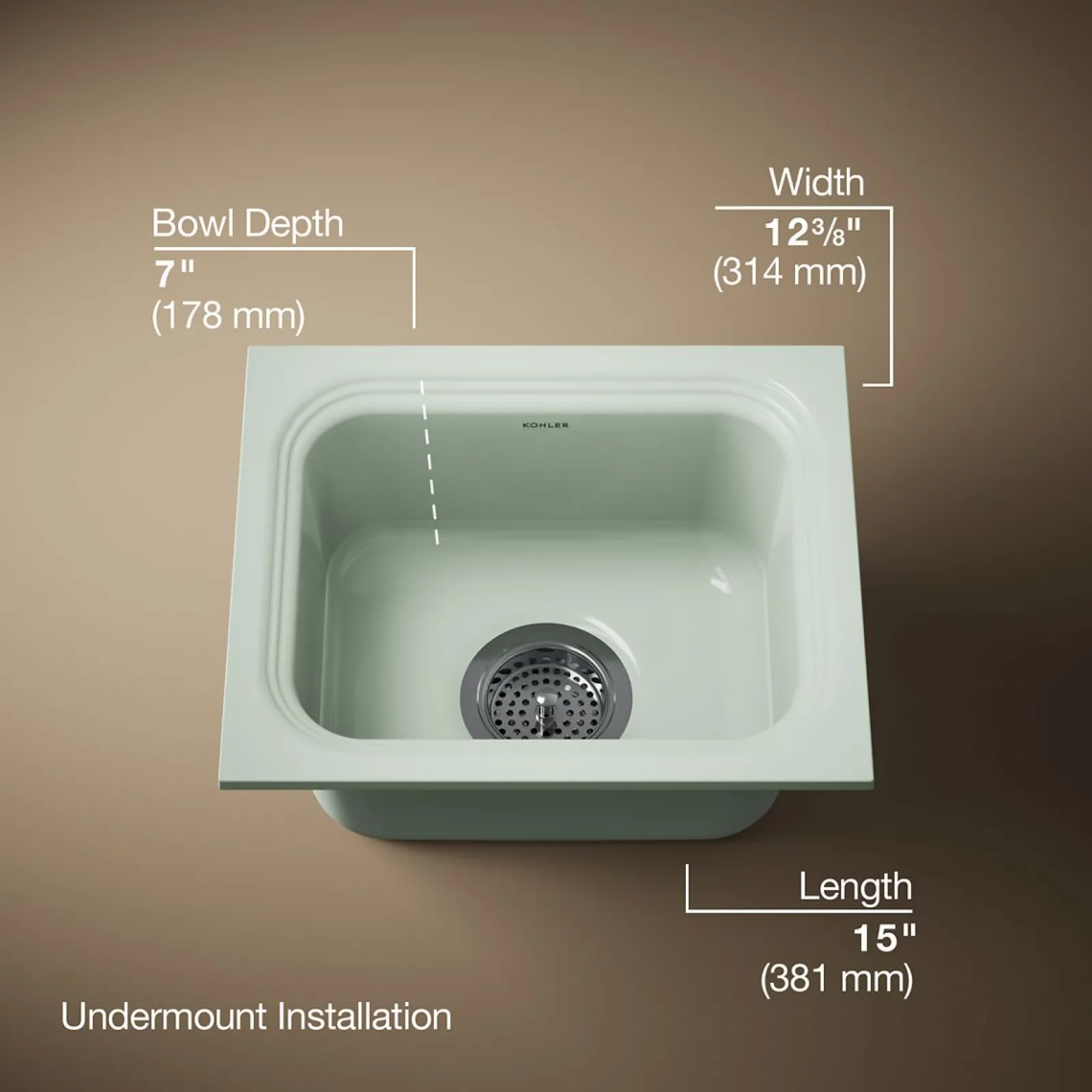 15" undermount single-bowl bar sink^Kohler Best