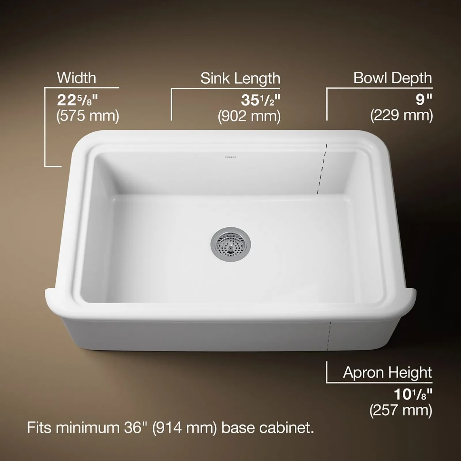 35-1/2" undermount single-bowl farmhouse workstation kitchen sink^Kohler Discount