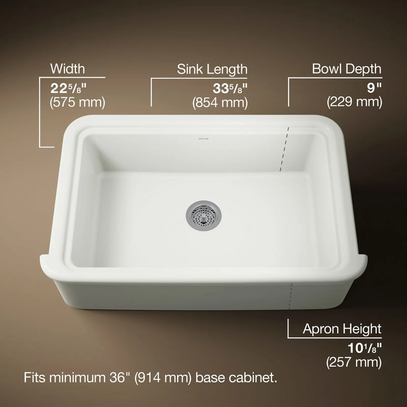 35-1/2" undermount single-bowl farmhouse kitchen sink^Kohler Best