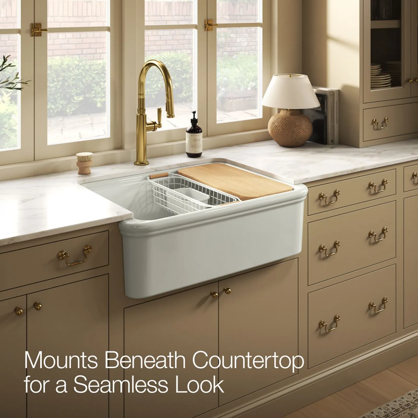 32-1/2" undermount single-bowl farmhouse workstation kitchen sink^Kohler Online