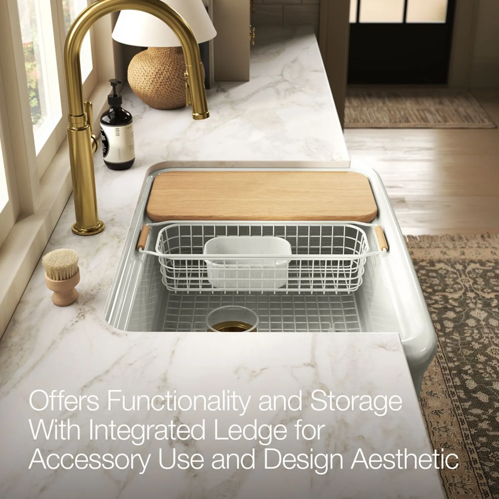 32-1/2" undermount single-bowl farmhouse workstation kitchen sink^Kohler Online
