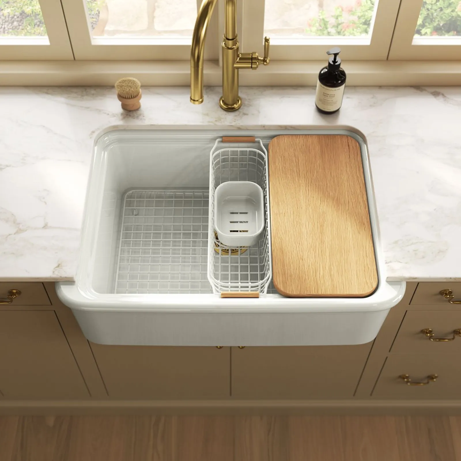 32-1/2" undermount single-bowl farmhouse workstation kitchen sink^Kohler Online