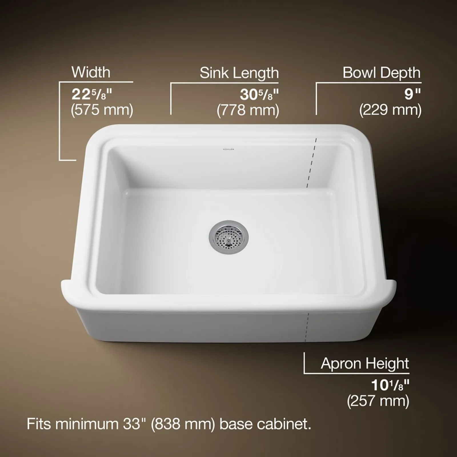 32-1/2" undermount single-bowl farmhouse kitchen sink^Kohler Online