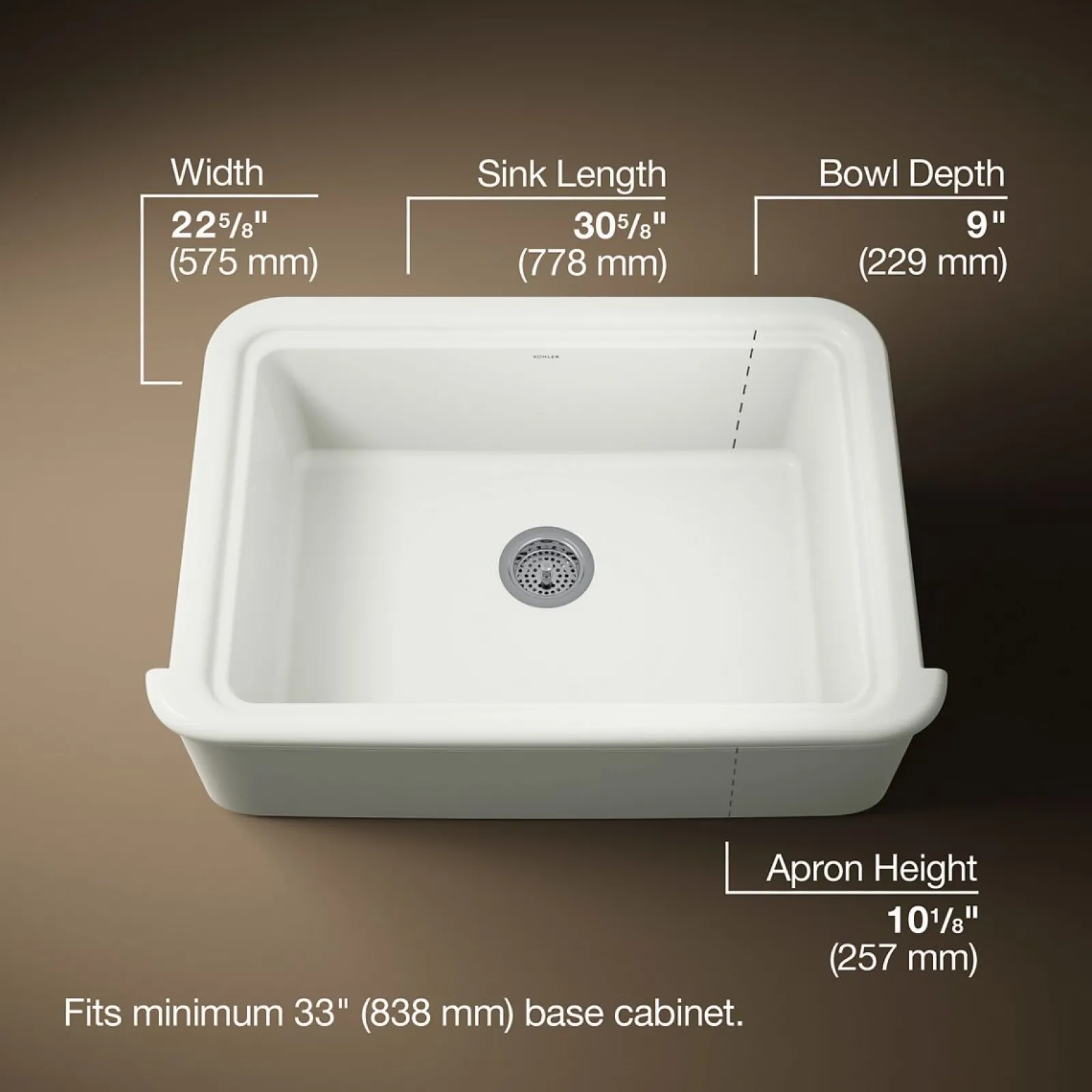 32-1/2" undermount single-bowl farmhouse kitchen sink^Kohler Online