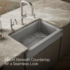 Undermount single-bowl farmhouse kitchen sink^Kohler New