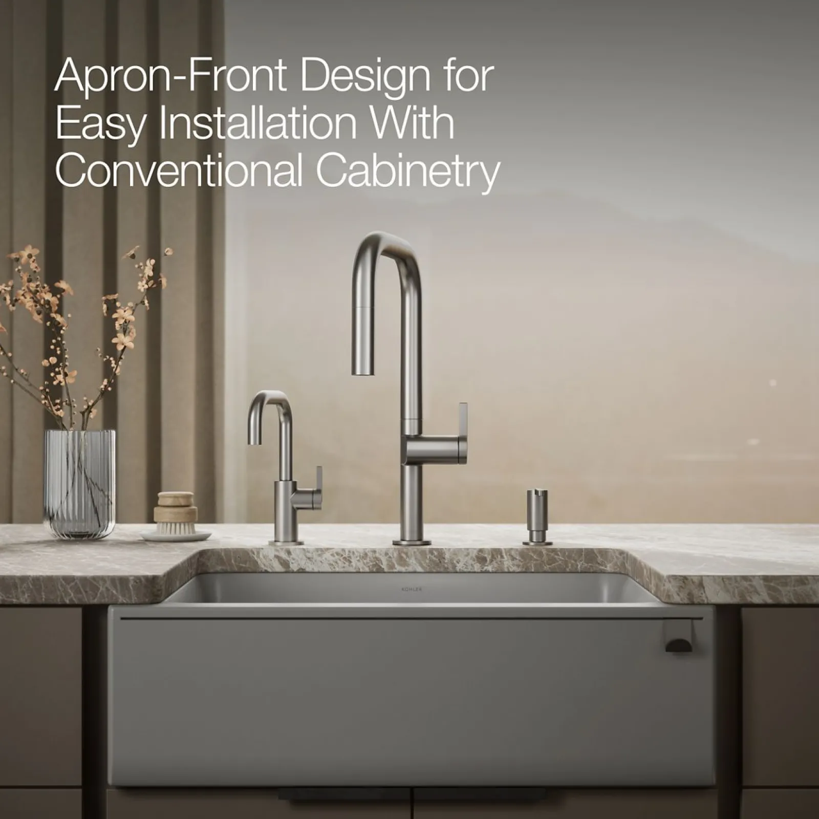 29-11/16" undermount single-bowl farmhouse kitchen sink^Kohler Clearance