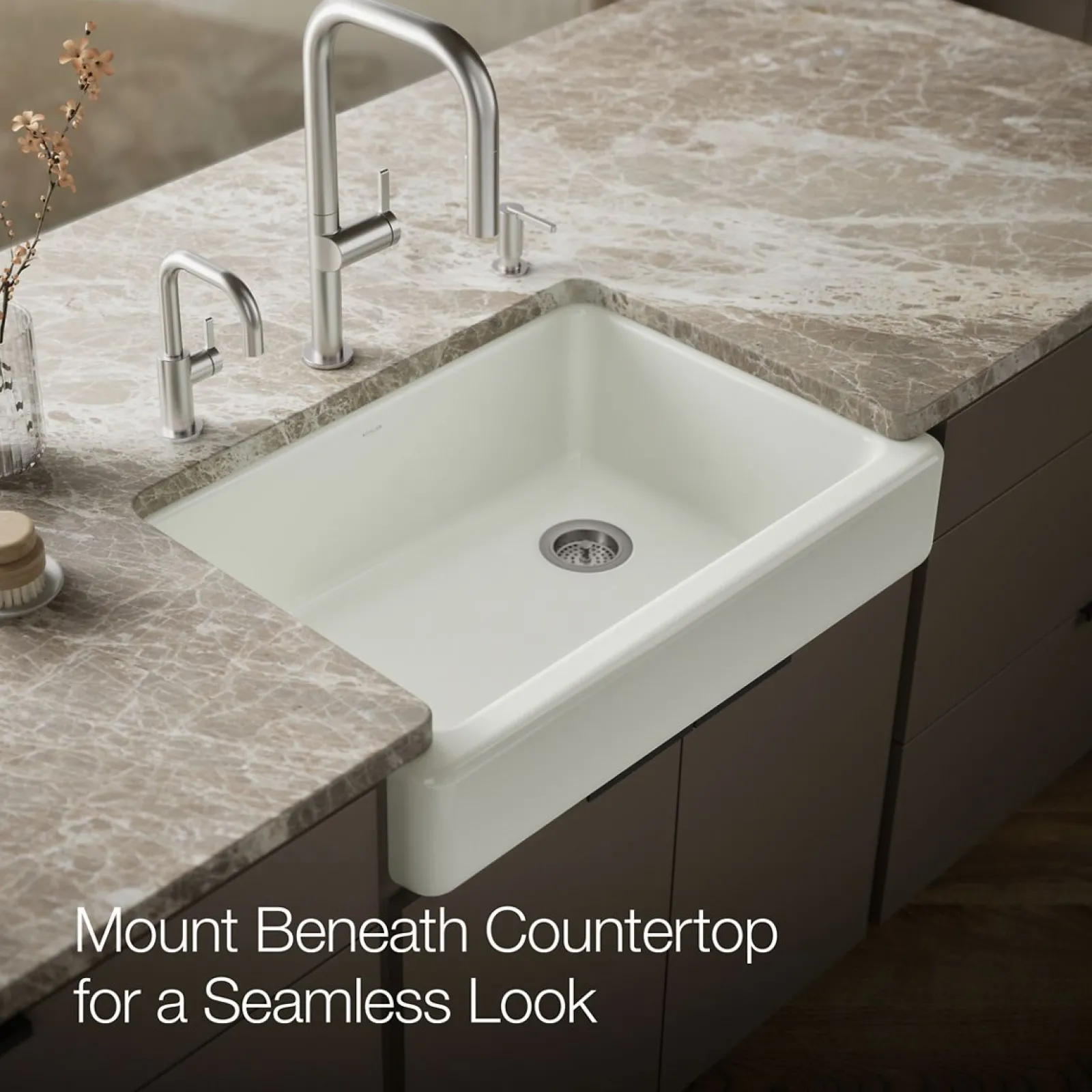 32-1/2" undermount single-bowl farmhouse kitchen sink^Kohler Outlet