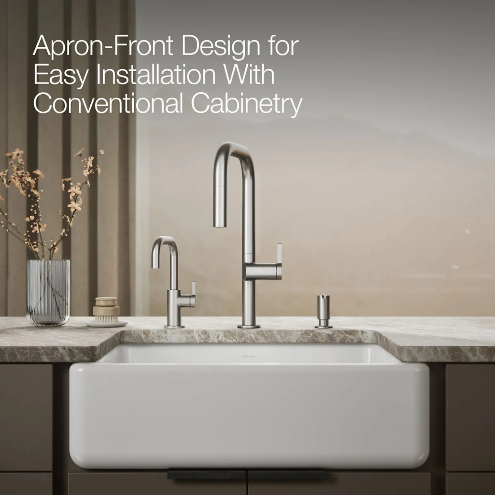 29-3/4" undermount single-bowl farmhouse kitchen sink^Kohler Clearance