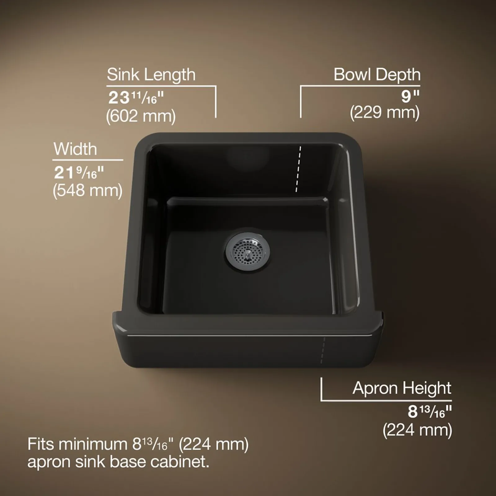 23-1/2" undermount single-bowl farmhouse kitchen sink^Kohler Best