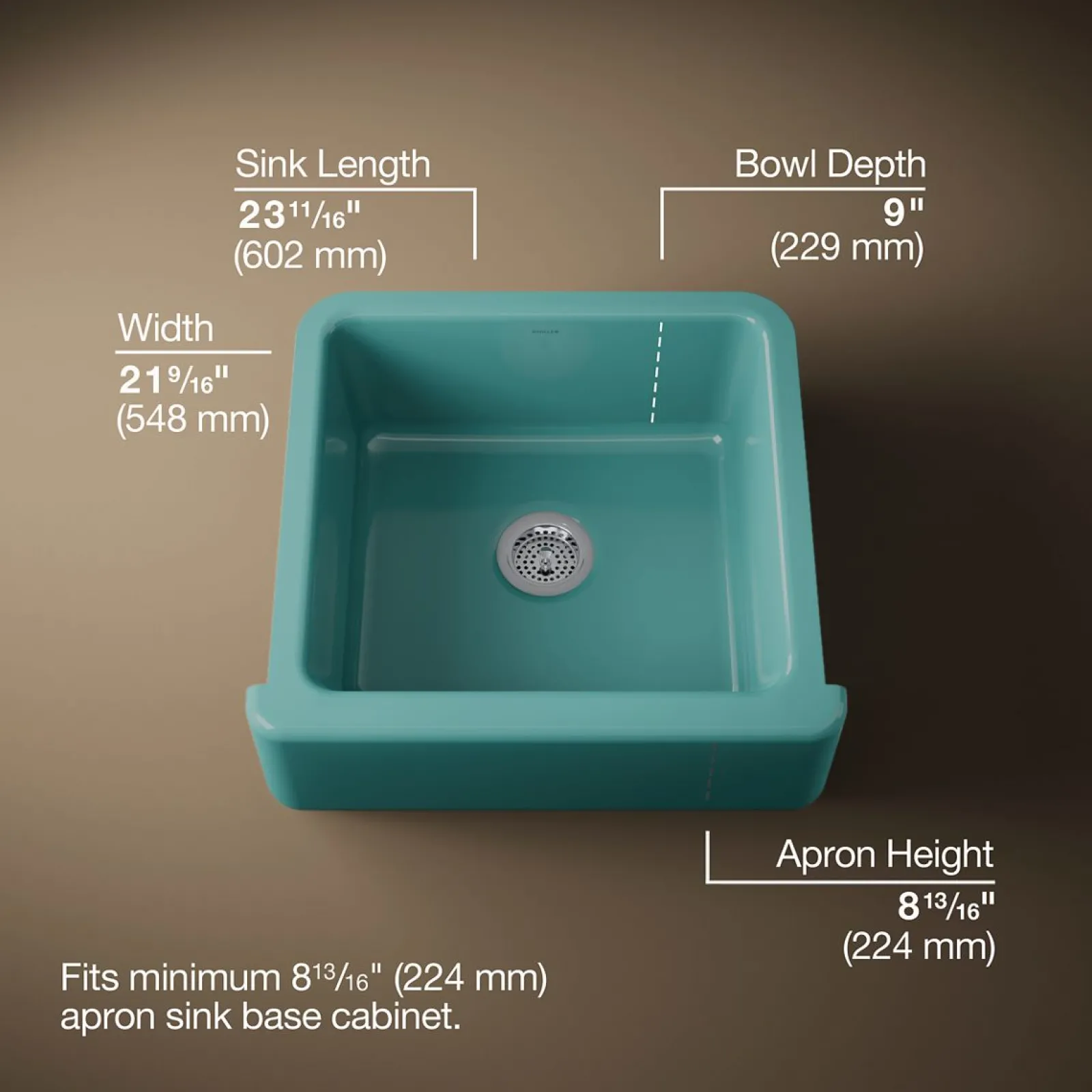 23-1/2" undermount single-bowl farmhouse kitchen sink^Kohler Best