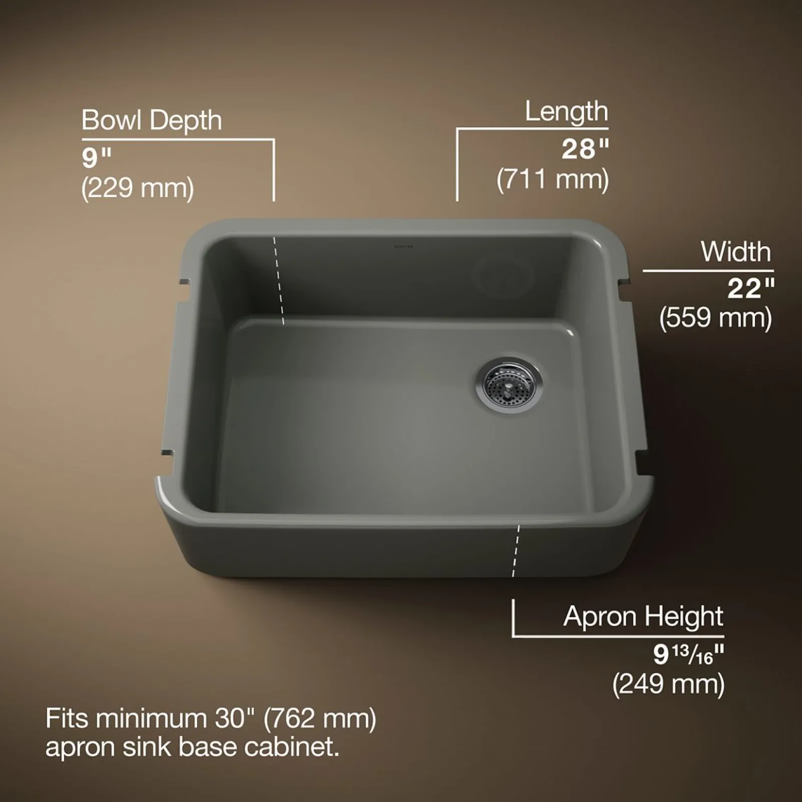 28" undermount single-bowl farmhouse kitchen sink^Kohler Sale