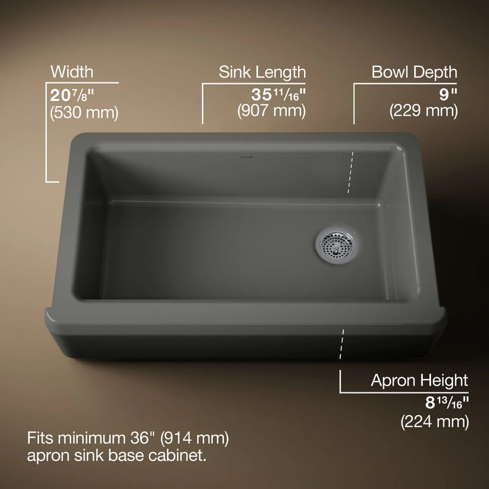 35-3/4" undermount single-bowl farmhouse workstation kitchen sink^Kohler Clearance