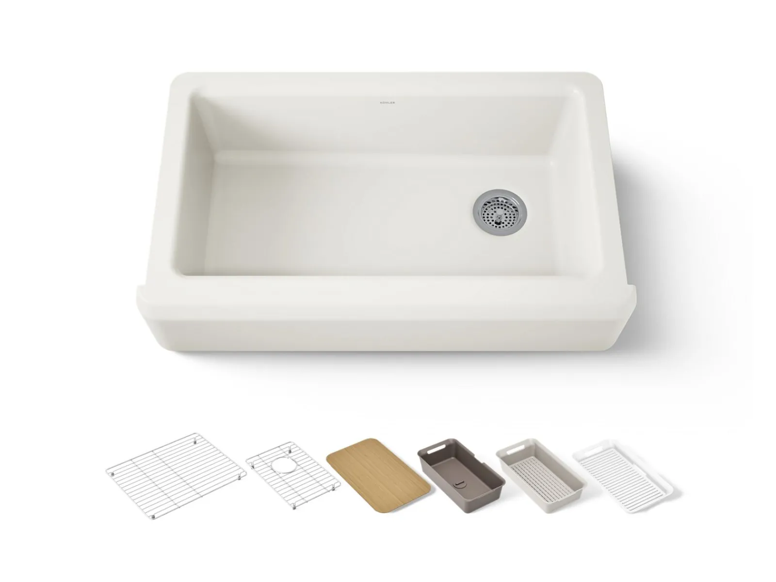 35-3/4" undermount single-bowl farmhouse workstation kitchen sink^Kohler Clearance
