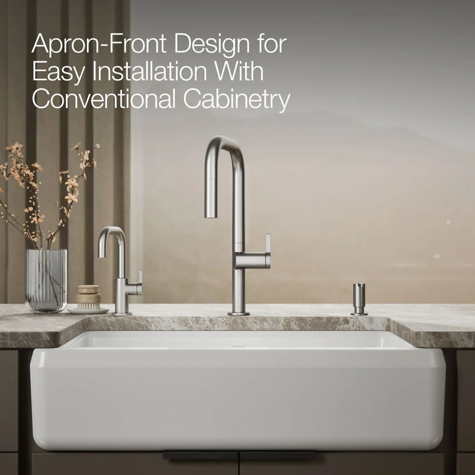 35-3/4" undermount single-bowl farmhouse workstation kitchen sink^Kohler Clearance