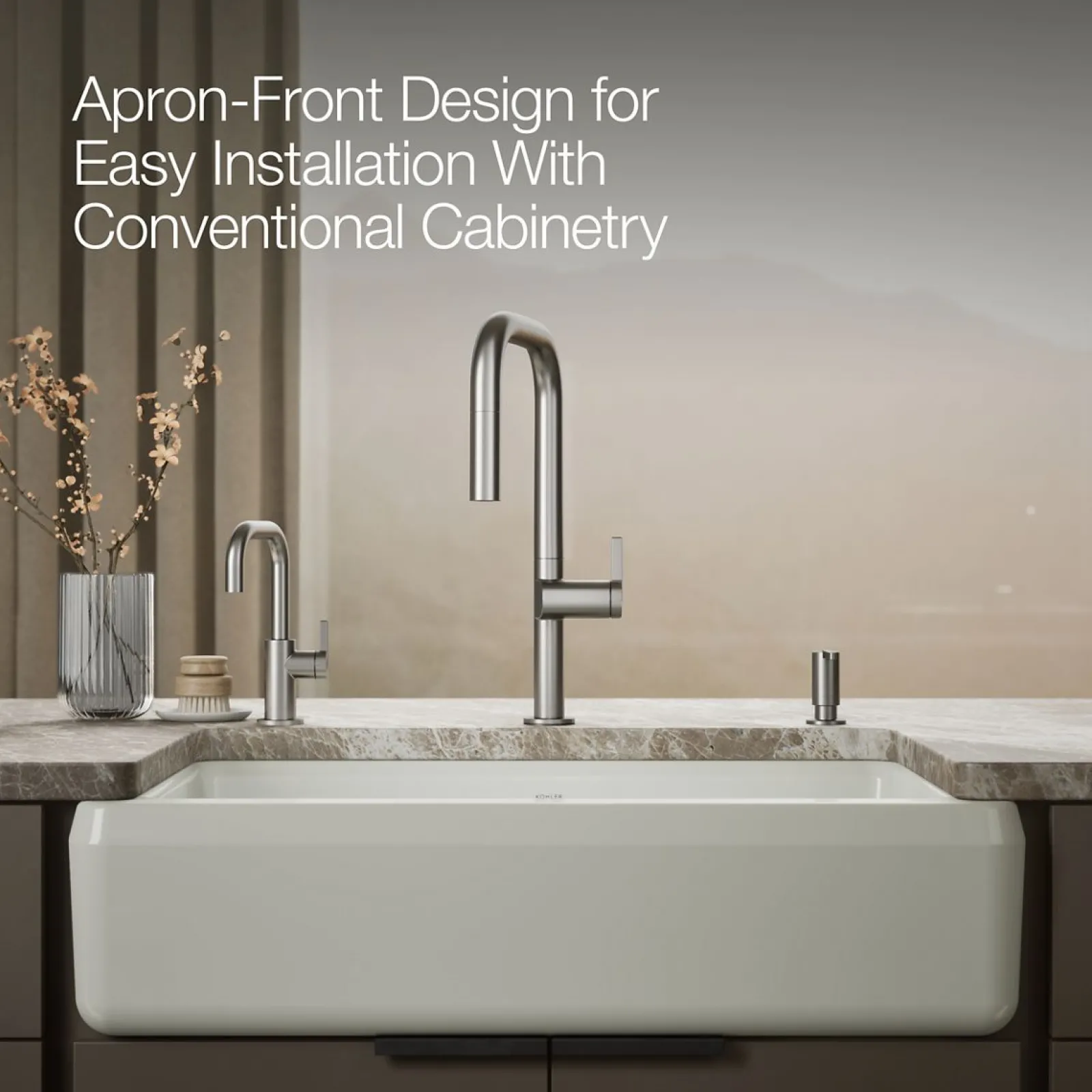 35-3/4" undermount single-bowl farmhouse workstation kitchen sink^Kohler Clearance