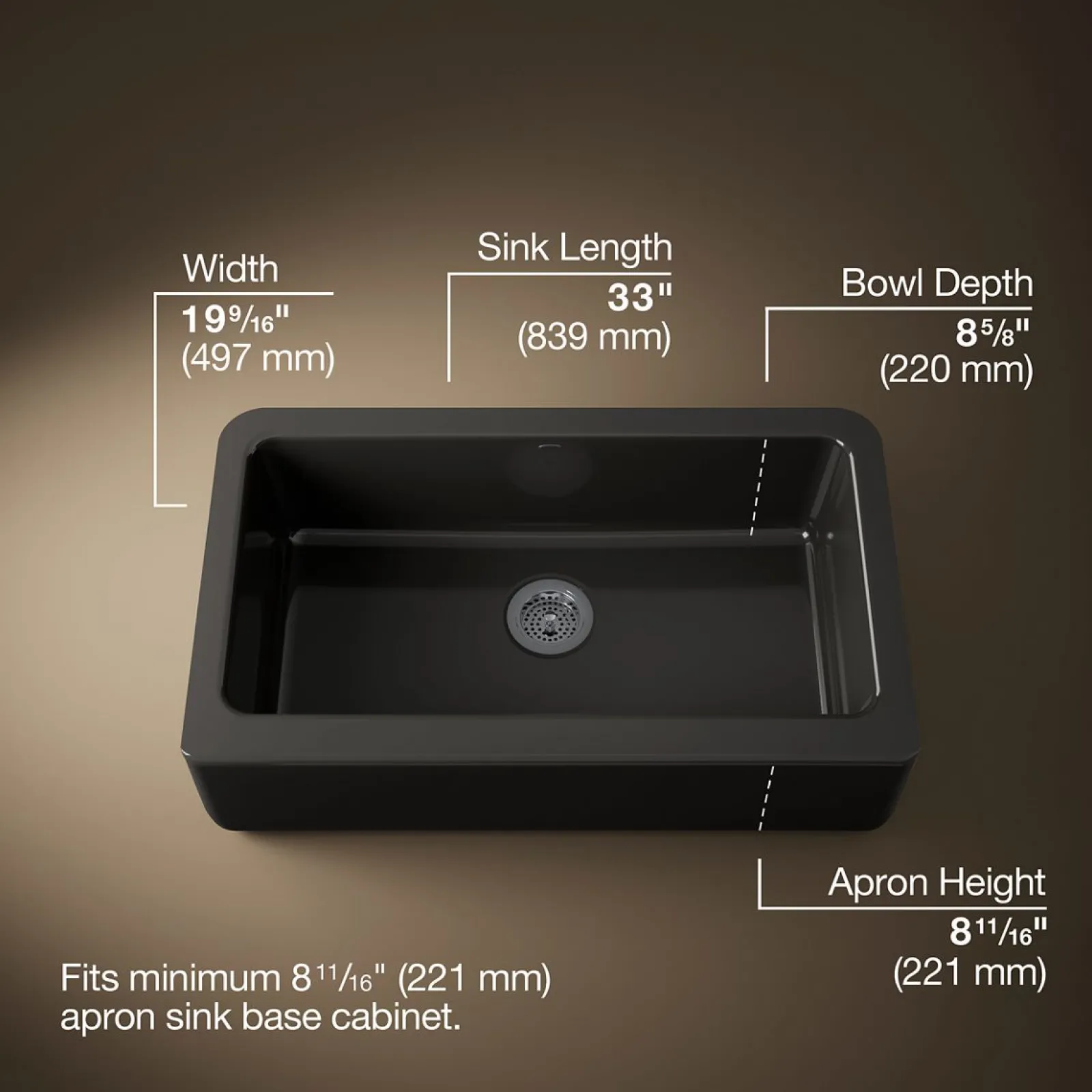 33" undermount single-bowl farmhouse kitchen sink^Kohler Sale