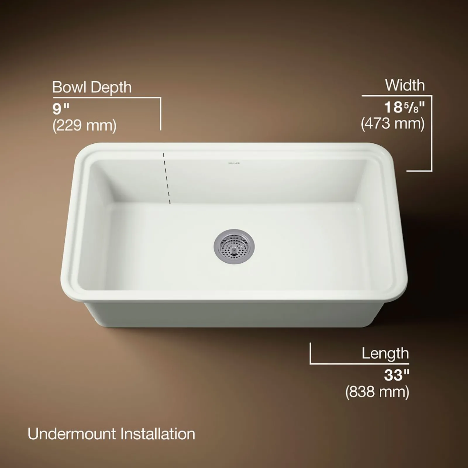 33" undermount single-bowl kitchen sink^Kohler Online