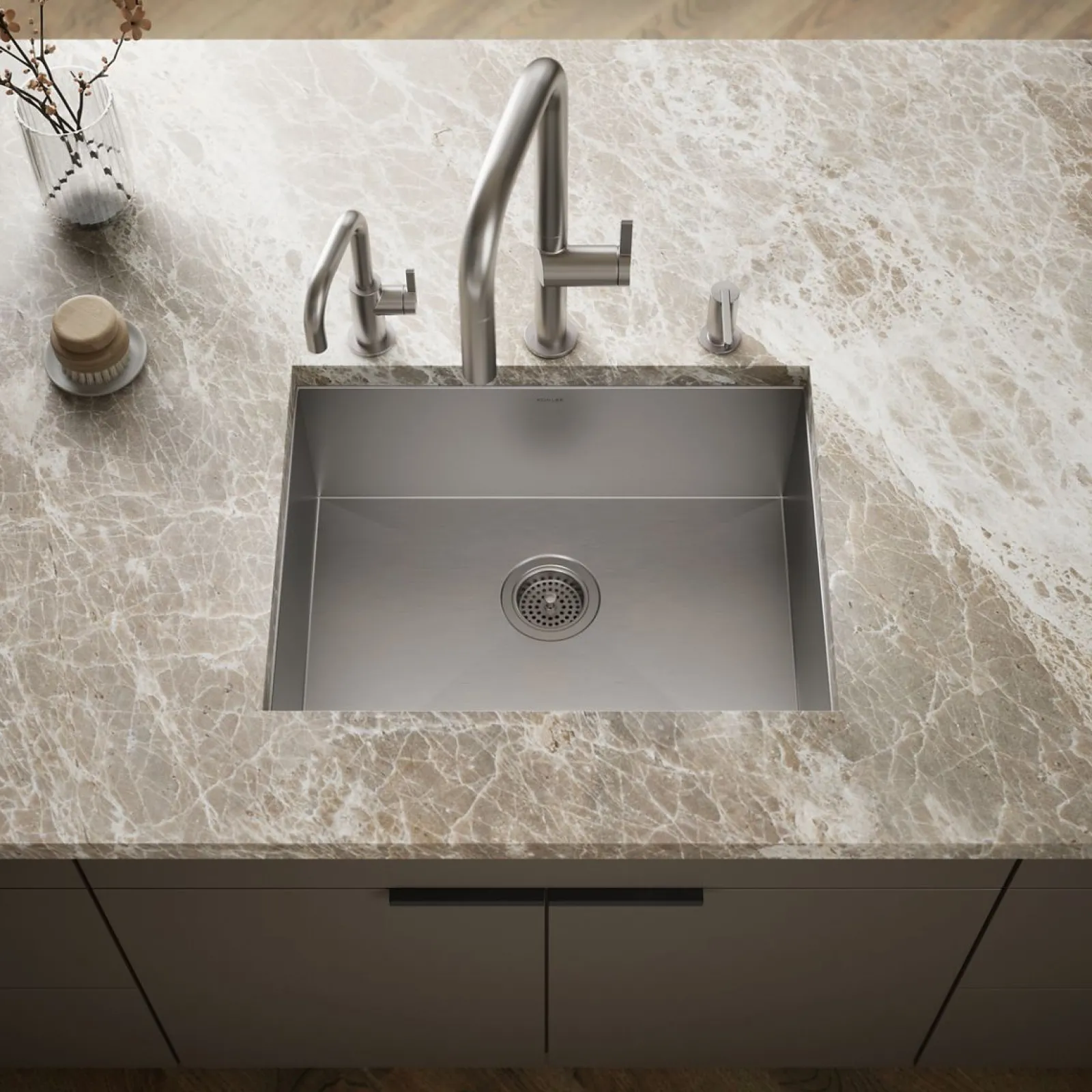 24" undermount single-bowl kitchen sink^Kohler