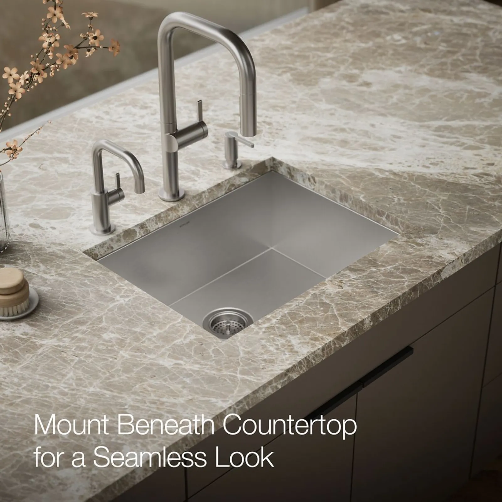 24" undermount single-bowl kitchen sink^Kohler