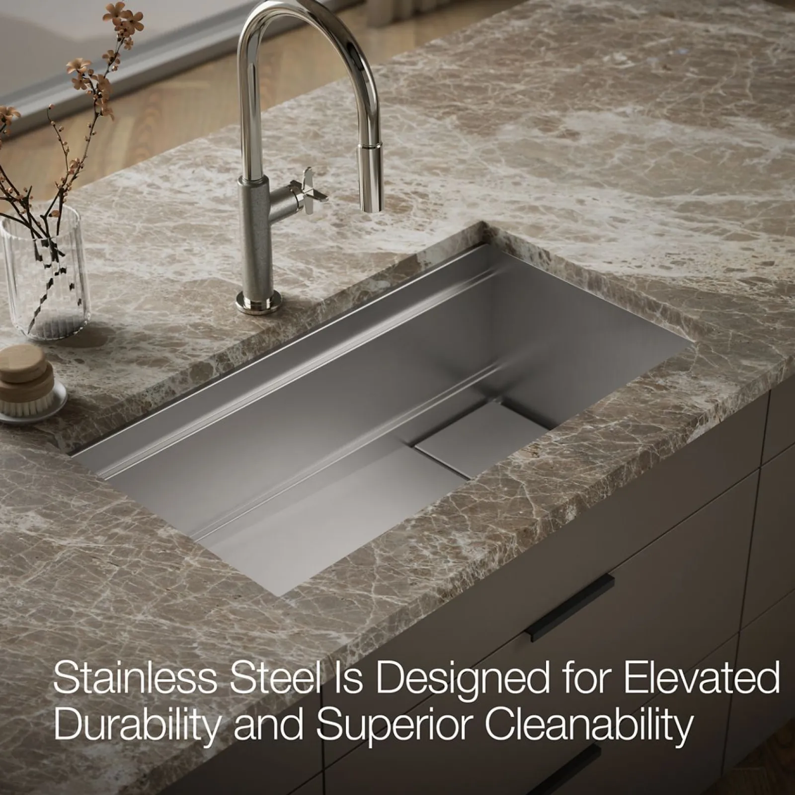 33-3/4" undermount single-bowl kitchen sink^Kohler Hot