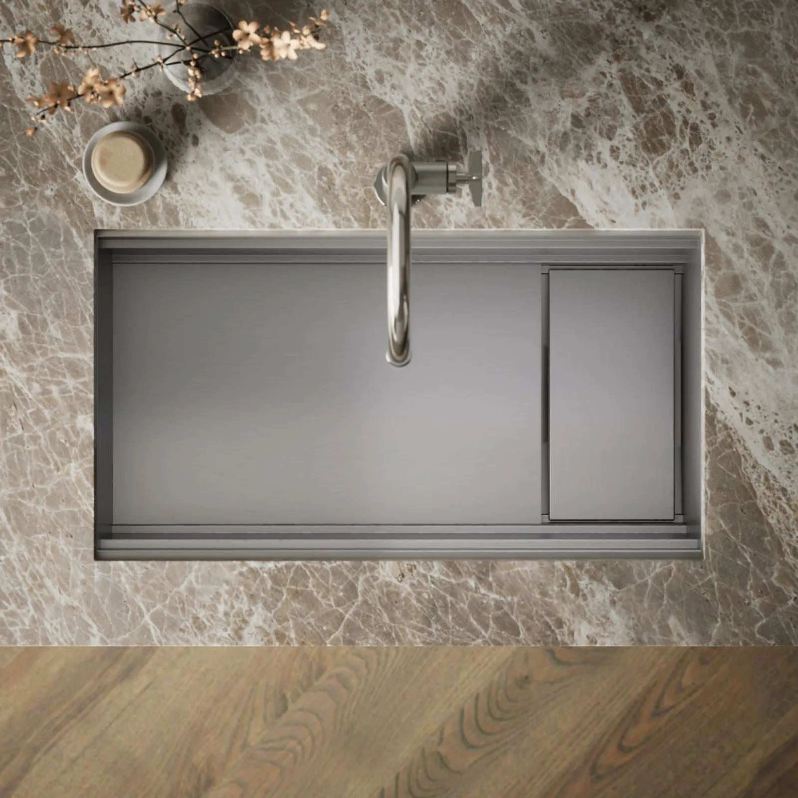 33-3/4" undermount single-bowl kitchen sink^Kohler Hot