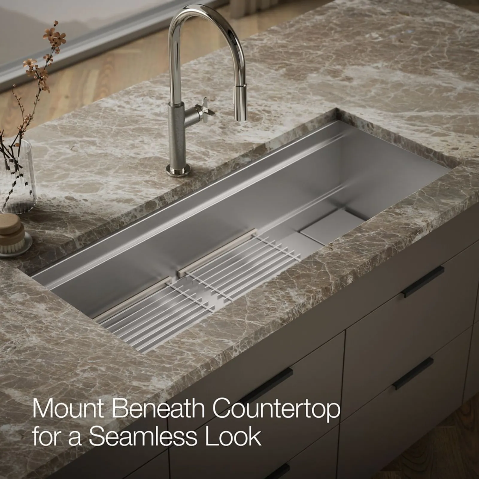 45-3/4" undermount single-bowl kitchen sink^Kohler