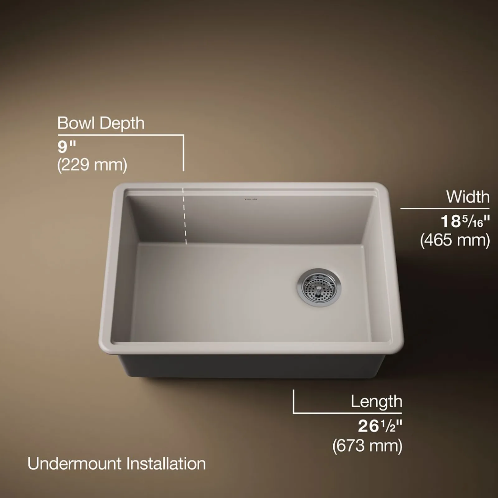 26-1/2" undermount single-bowl kitchen sink^Kohler Online