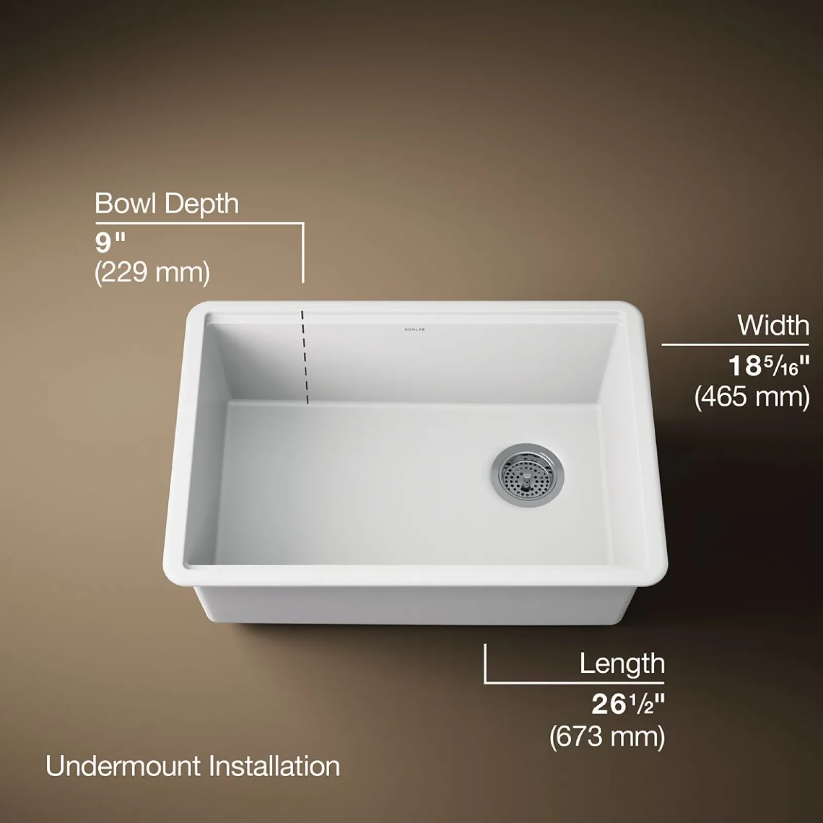 26-1/2" undermount single-bowl kitchen sink^Kohler Online