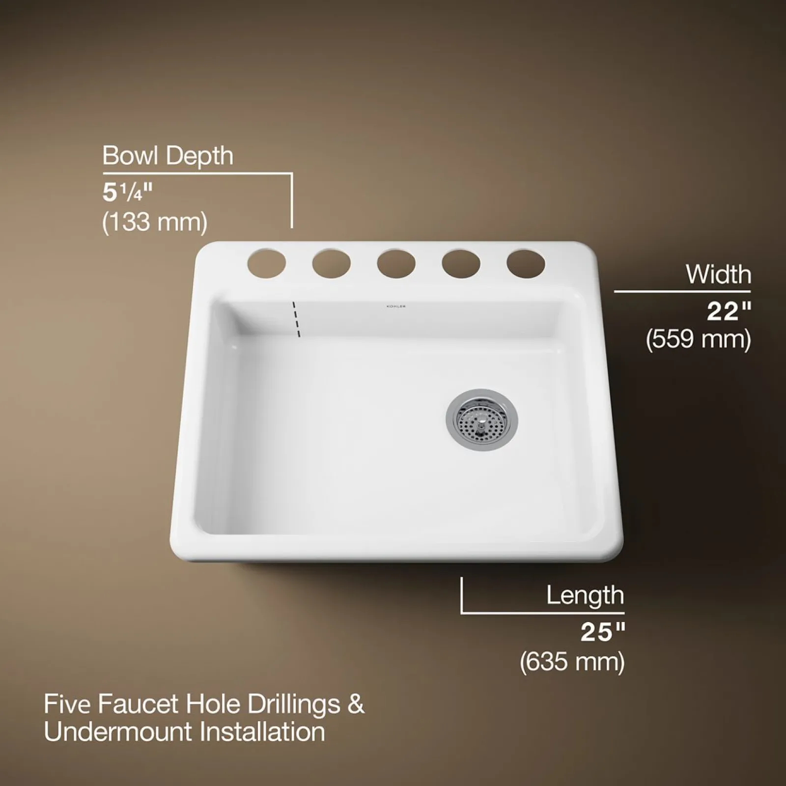 25" undermount single-bowl kitchen sink^Kohler Sale