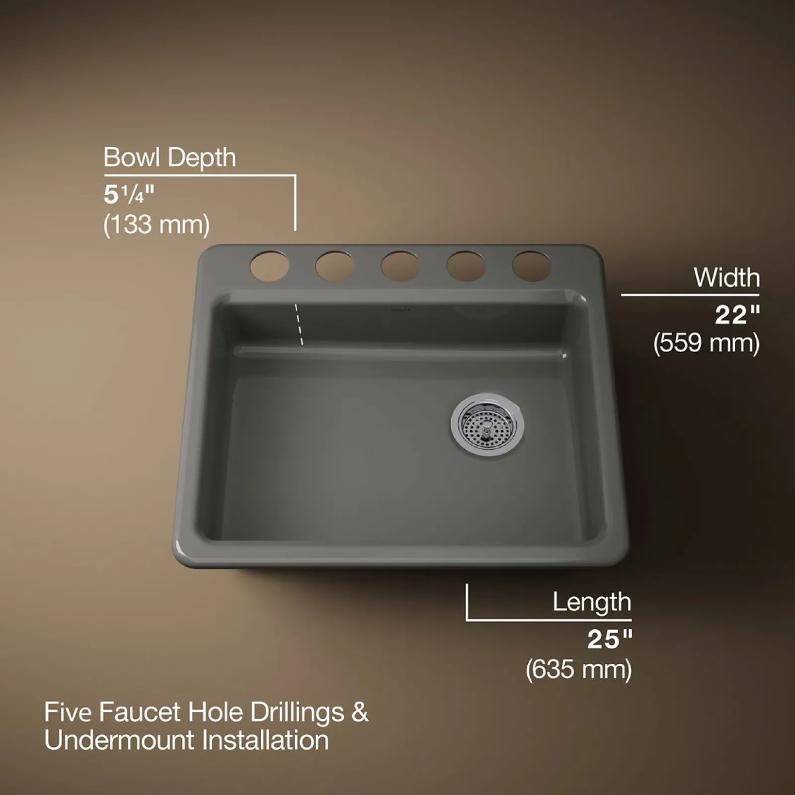 25" undermount single-bowl kitchen sink^Kohler Sale