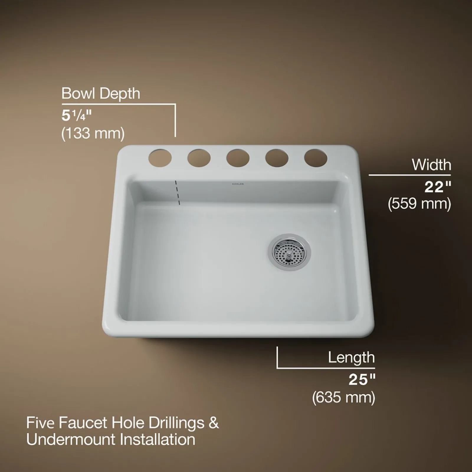 25" undermount single-bowl kitchen sink^Kohler Sale