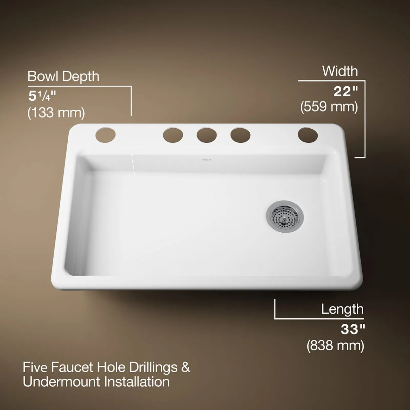 33" undermount single-bowl kitchen sink^Kohler Discount