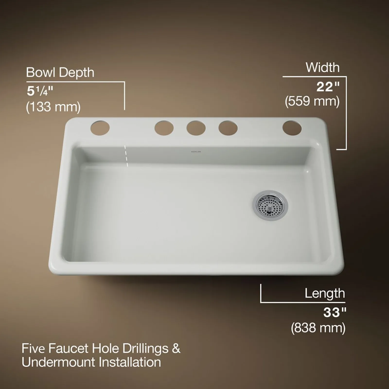 33" undermount single-bowl kitchen sink^Kohler Discount