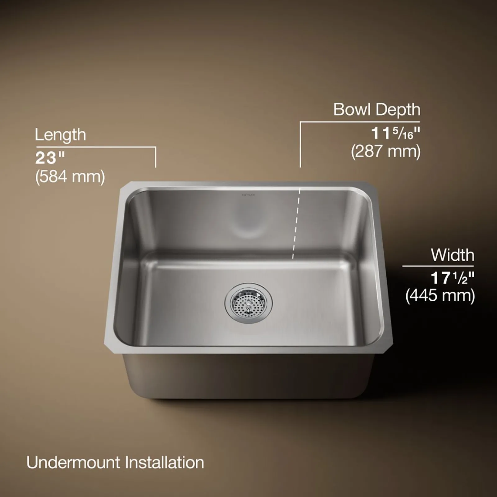 23" undermount single-bowl utility sink^Kohler Online