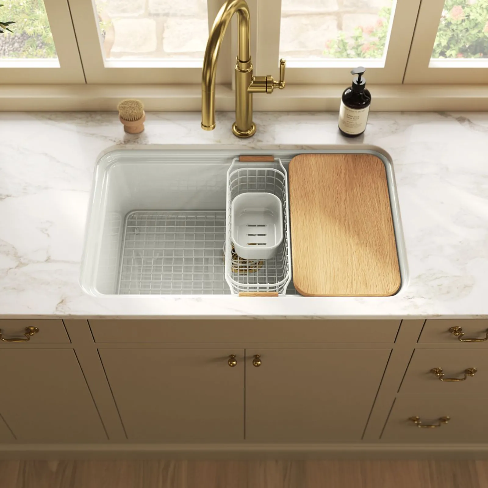 30" undermount single-bowl workstation kitchen sink^Kohler