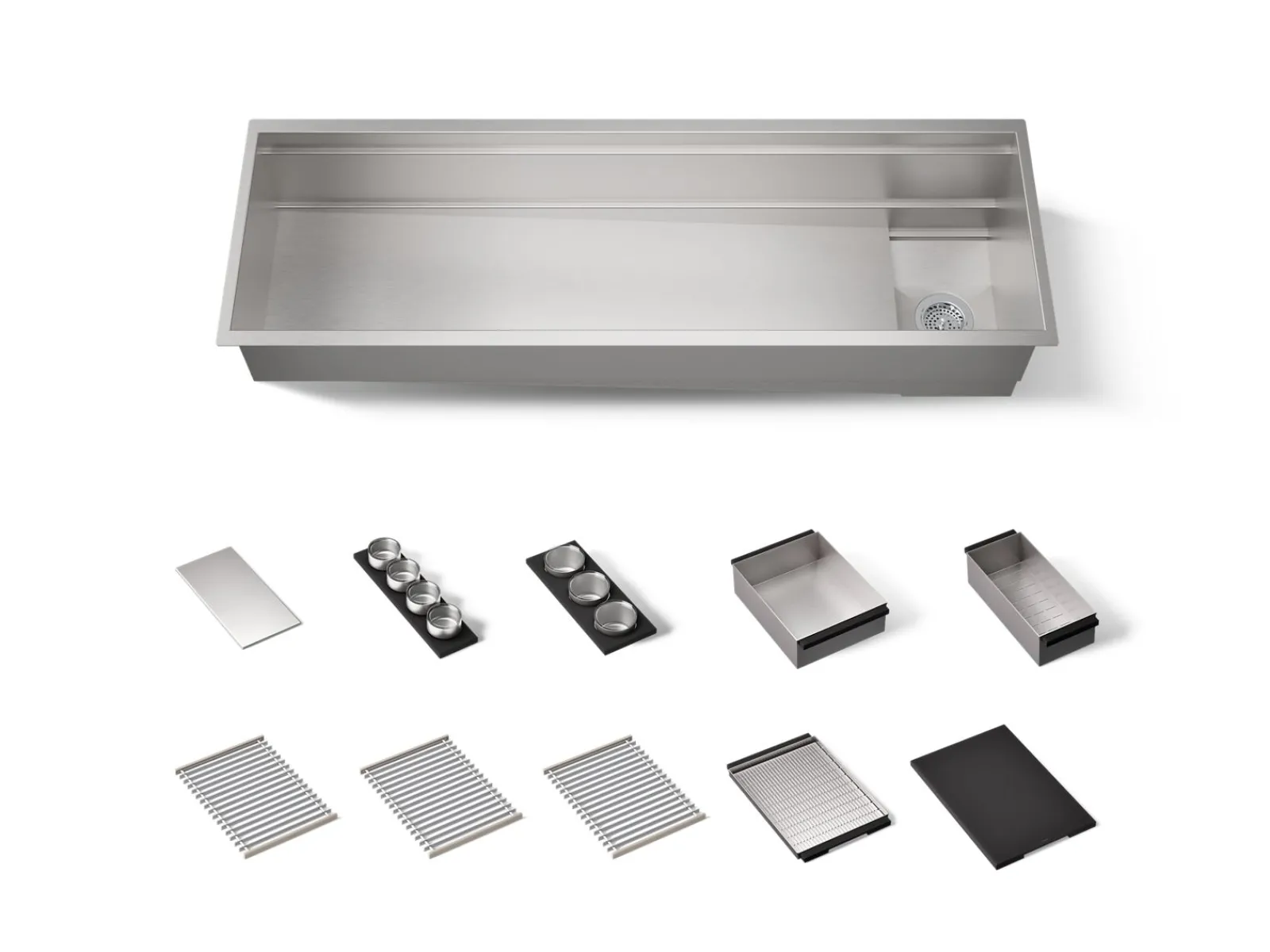 57-3/4" undermount single-bowl workstation kitchen sink^Kohler Hot