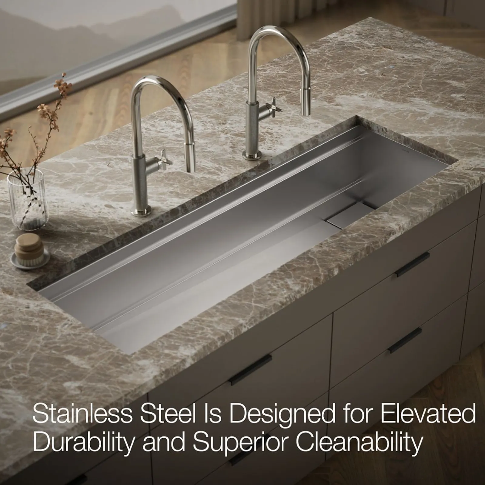 57-3/4" undermount single-bowl workstation kitchen sink^Kohler Hot