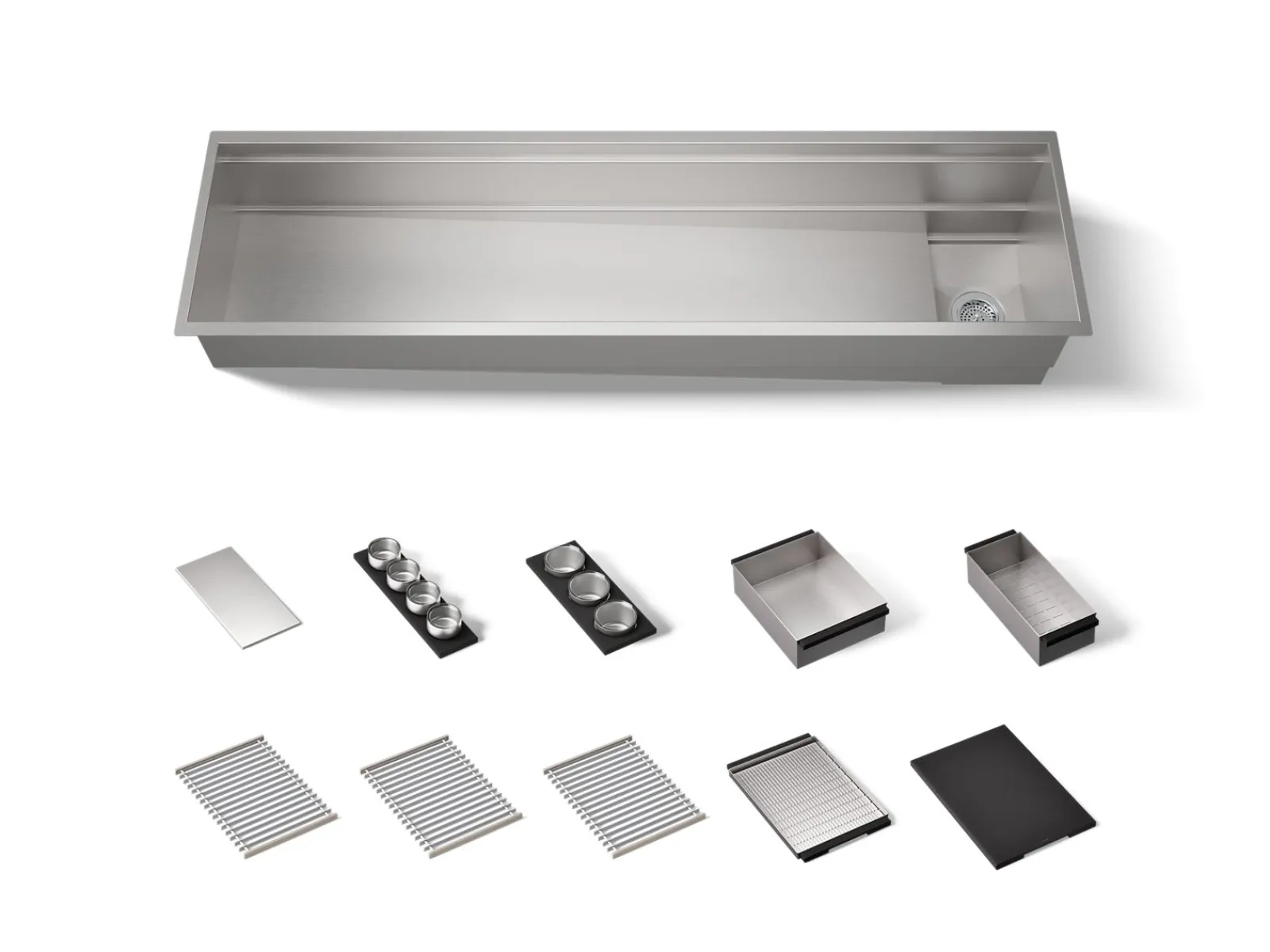 69-3/4" undermount single-bowl workstation kitchen sink^Kohler New