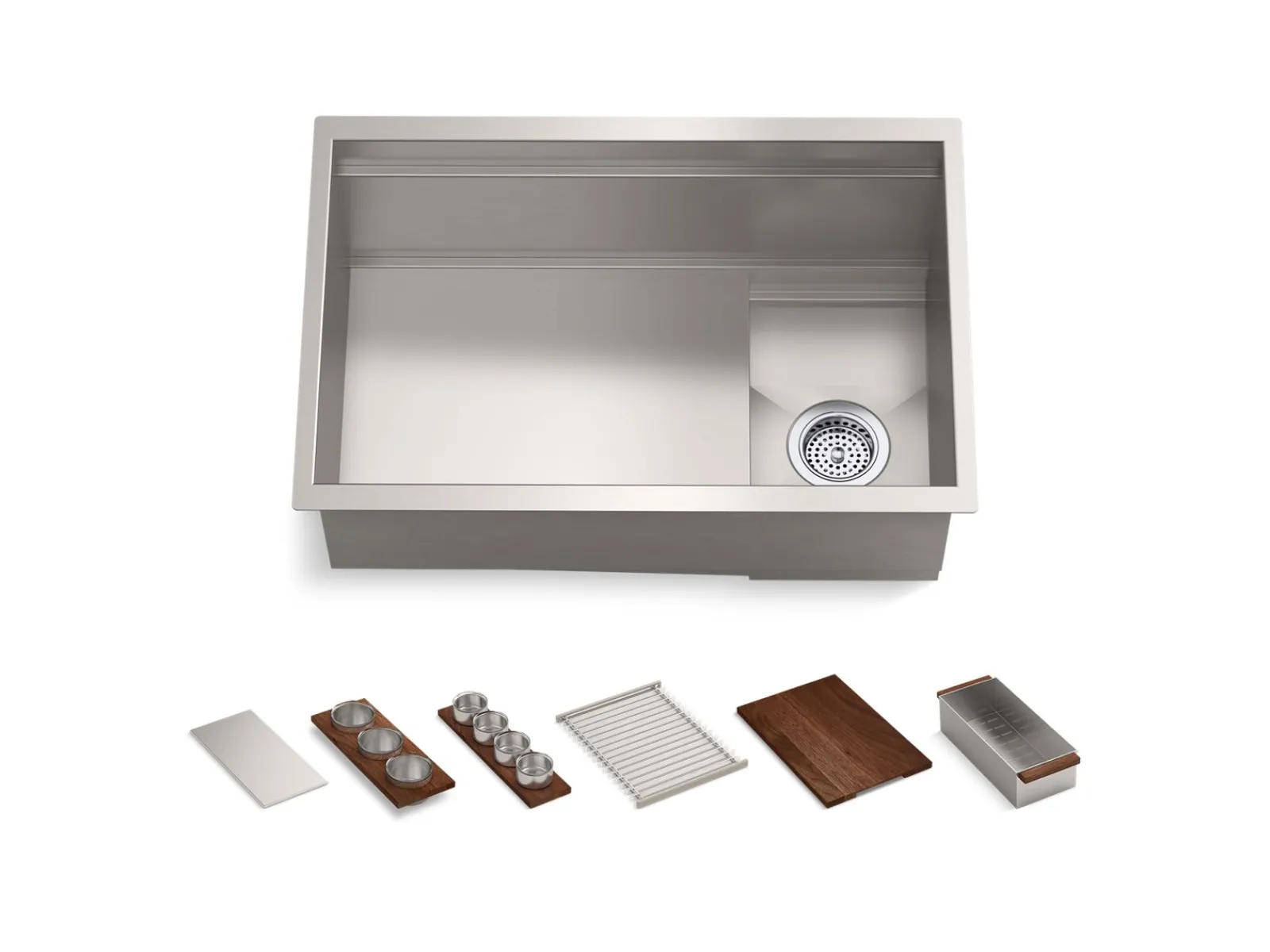 27-3/4" undermount single-bowl workstation kitchen sink^Kohler Clearance