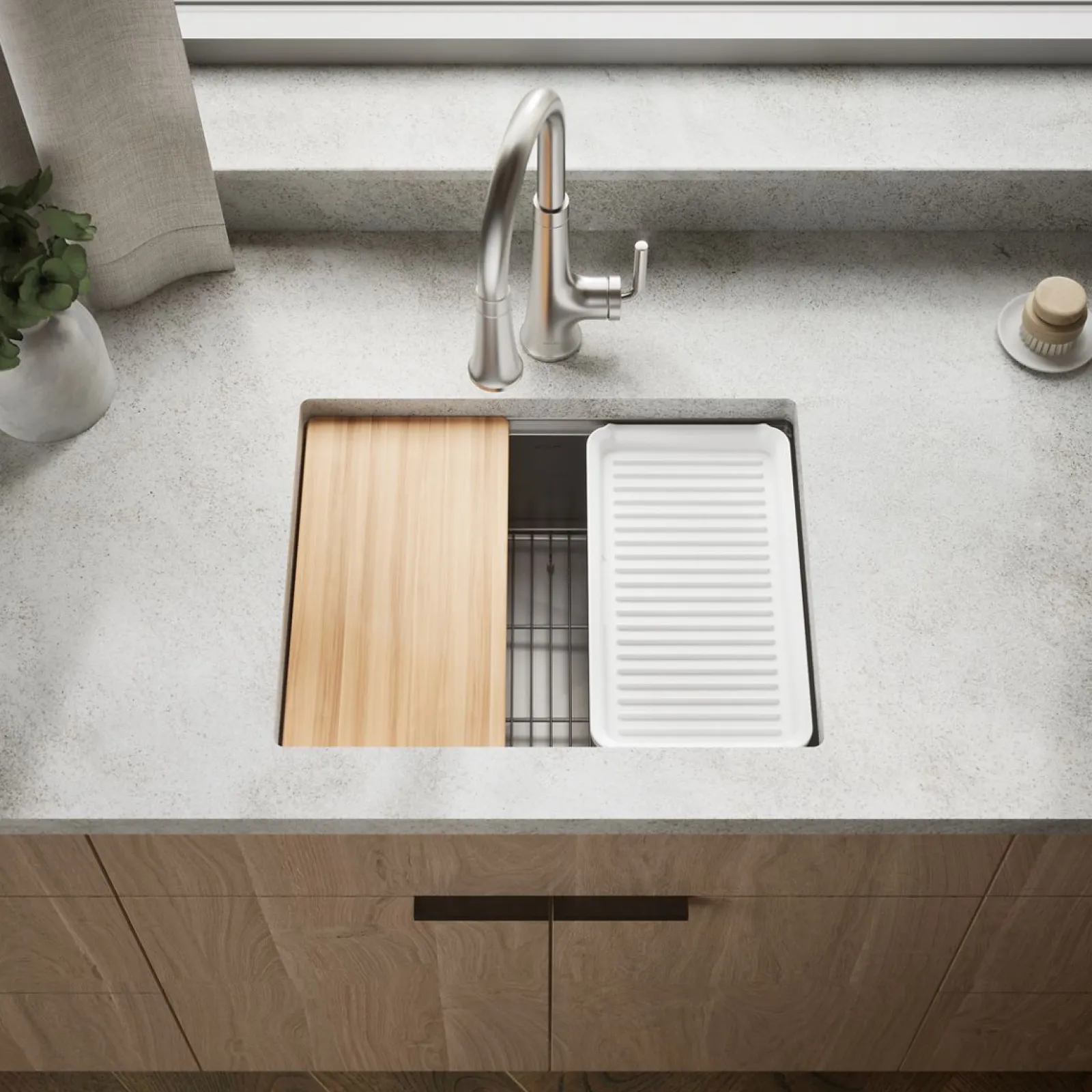 23" undermount single-bowl workstation kitchen sink^Kohler Discount