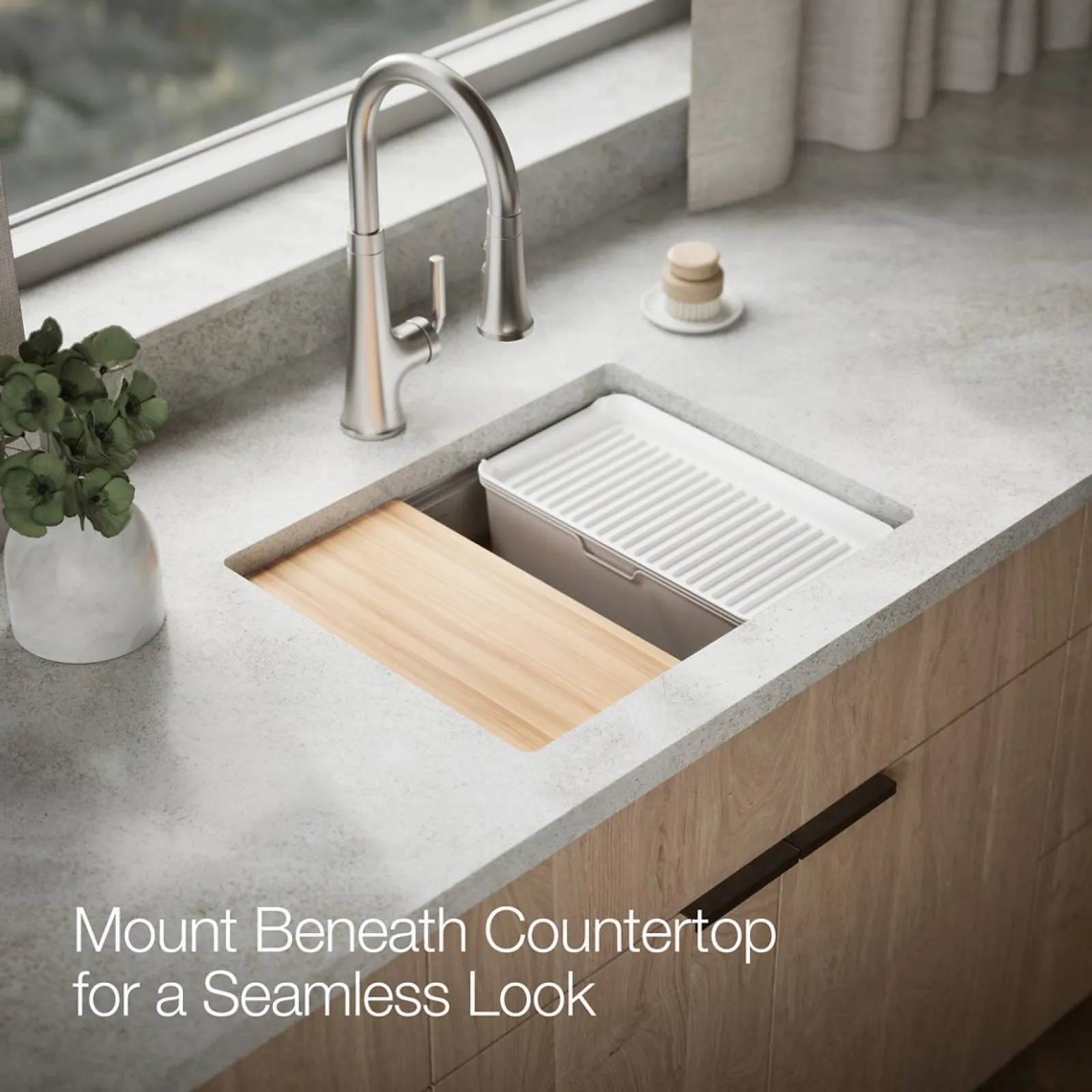 23" undermount single-bowl workstation kitchen sink^Kohler Discount