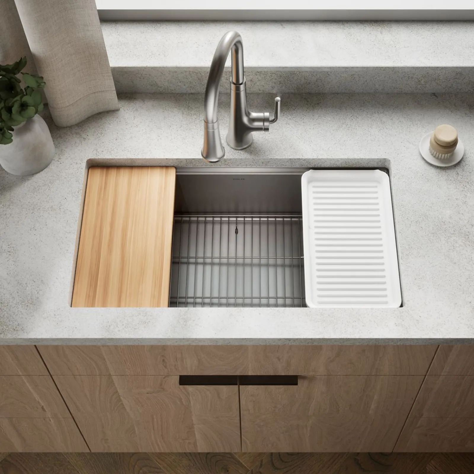 32" undermount single-bowl workstation kitchen sink^Kohler Discount
