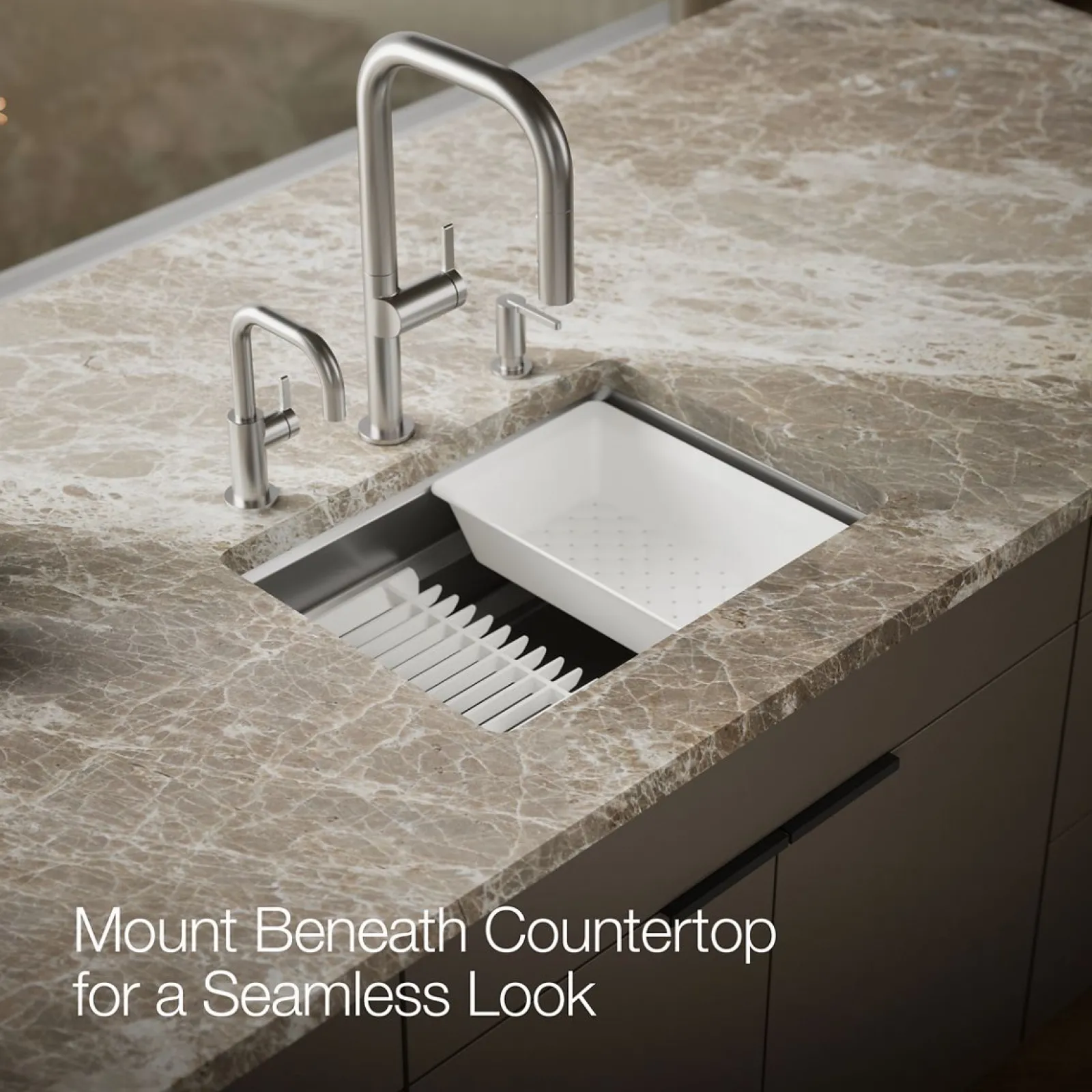 23" undermount single-bowl workstation kitchen sink^Kohler Discount