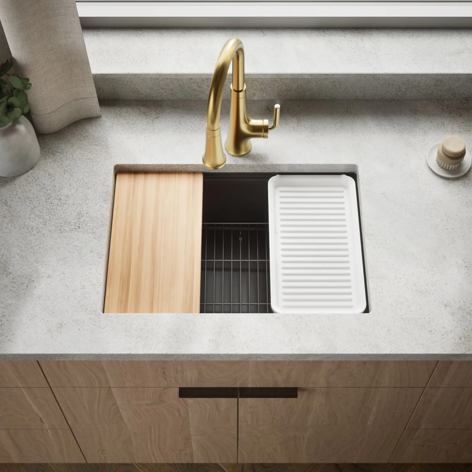 26-1/2" undermount single-bowl workstation kitchen sink^Kohler Outlet