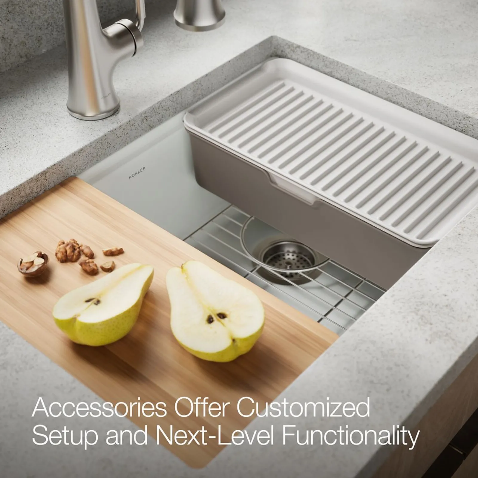 26-1/2" undermount single-bowl workstation kitchen sink^Kohler Outlet